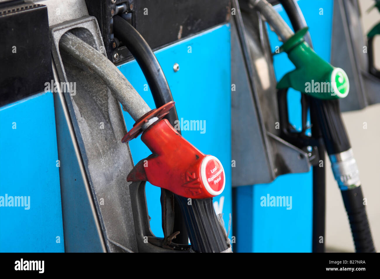 Petrol pump nozzles UK Stock Photo Alamy