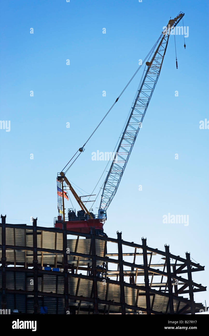 Crane on construction site, New York City, New York, United States Stock Photo