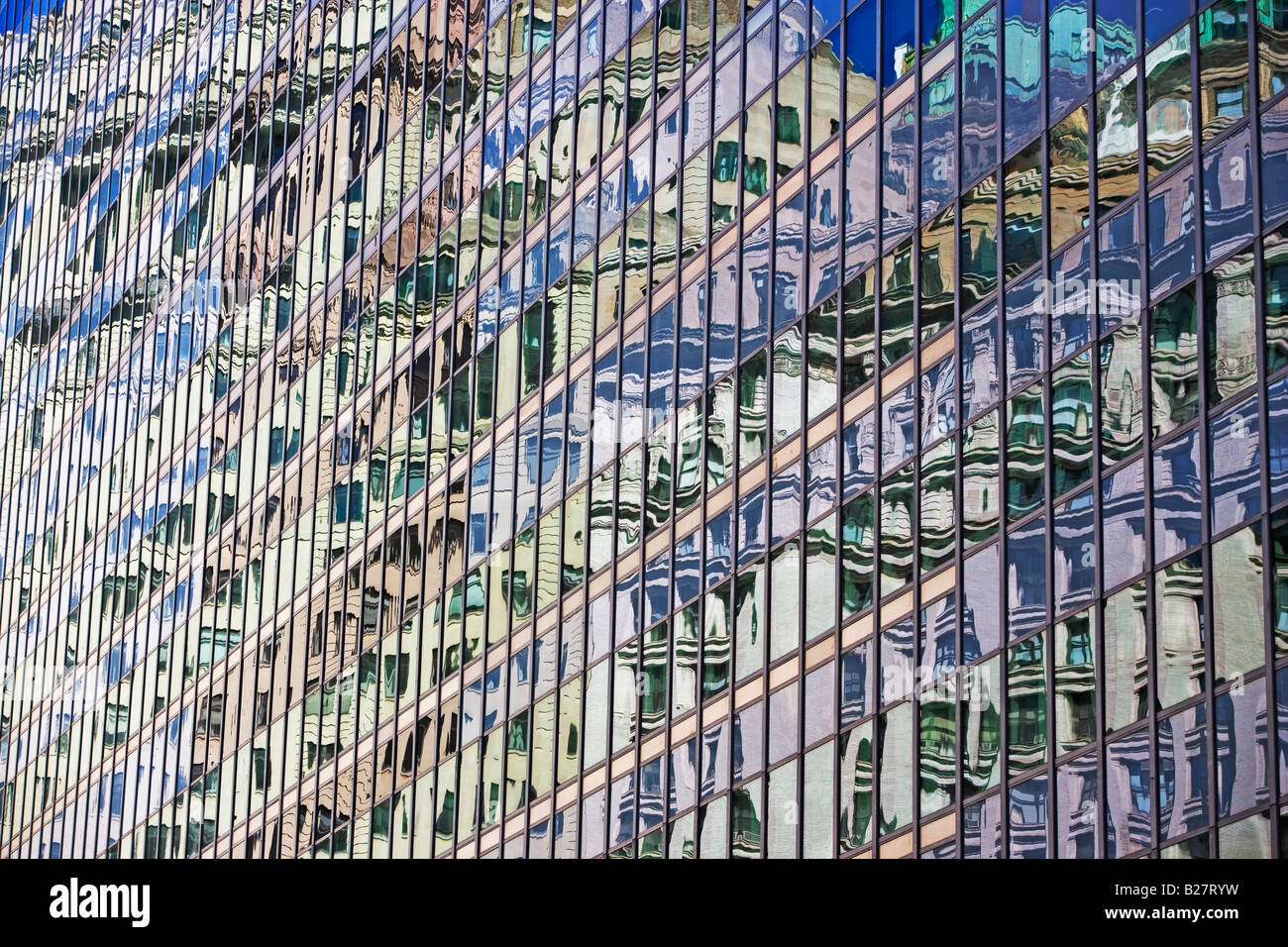 Low angle view of high rises, New York City, New York, United States Stock Photo