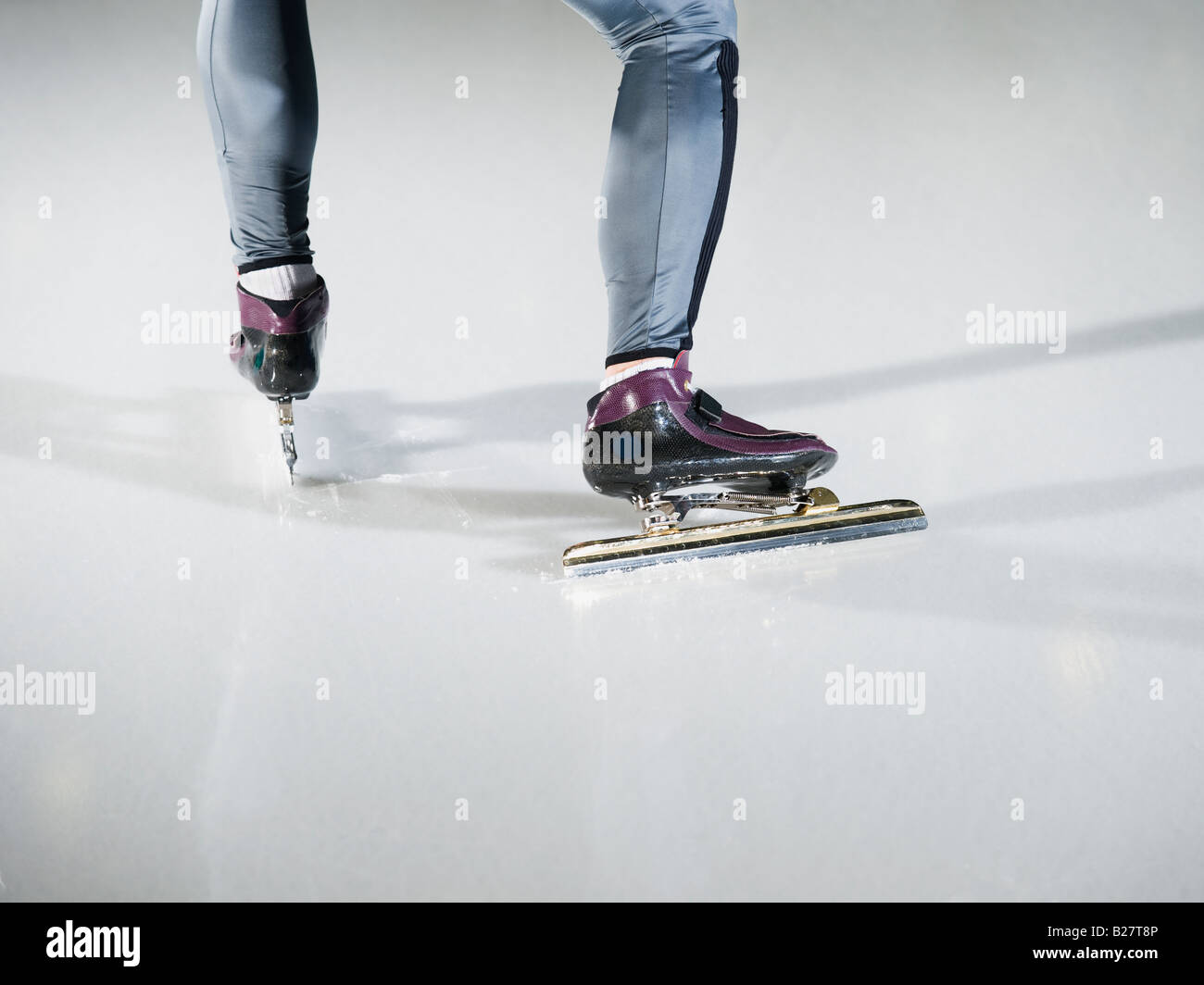 Male speed skater on ice Stock Photo Alamy
