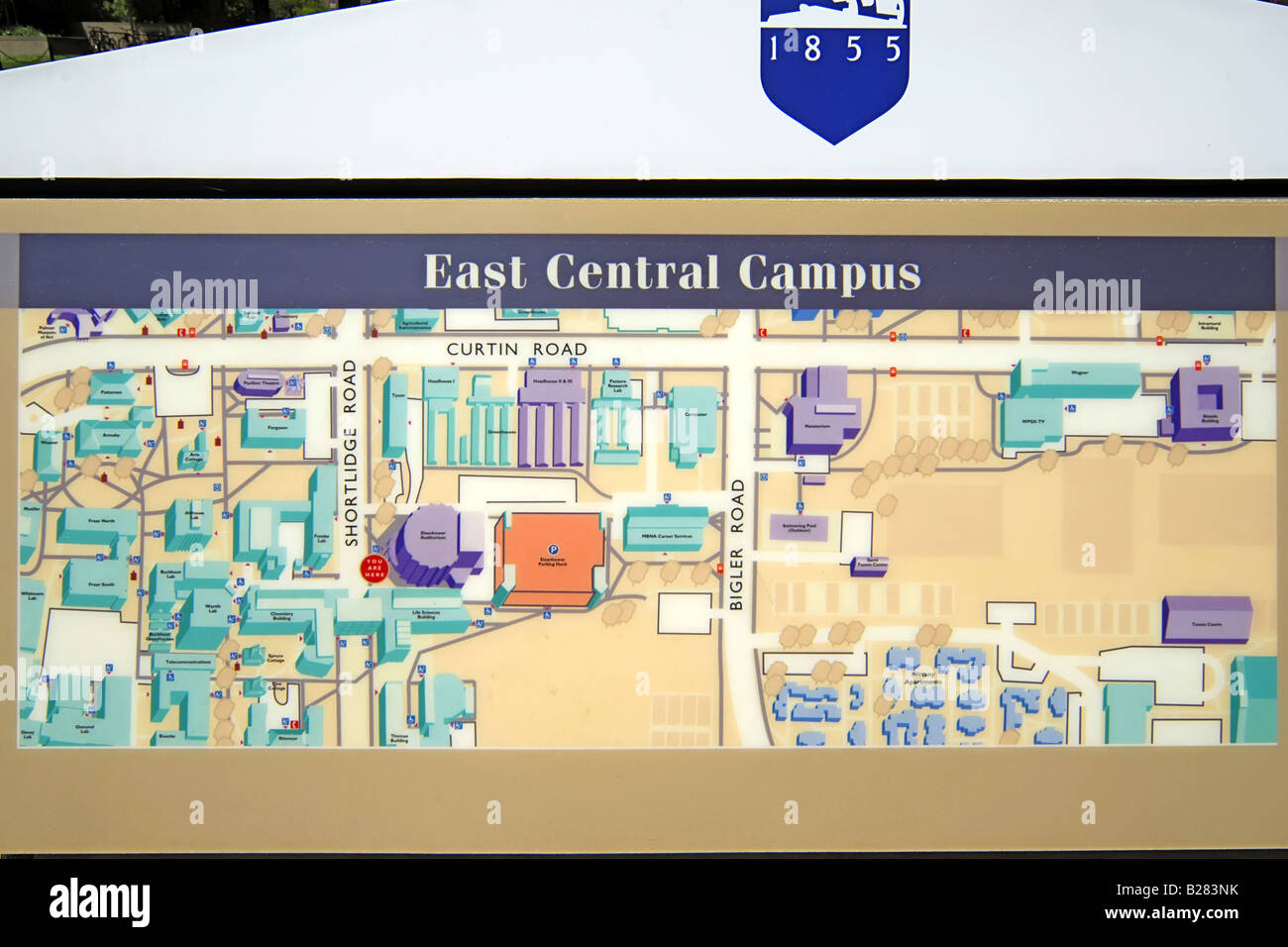 Map of the East Campus of Penn State University State College PA Stock