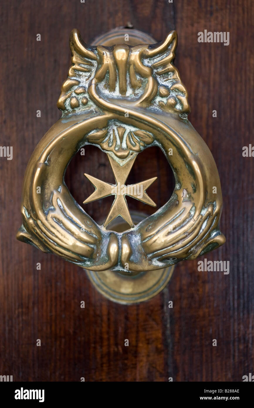 Door Knocker with Maltese Cross Valletta Malta Stock Photo Alamy