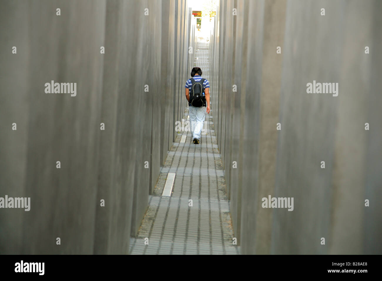 The memorial to the murdered jews of Europe Holocaust Memorial Berlin Germany Designed by Peter Eisenmann Stock Photo