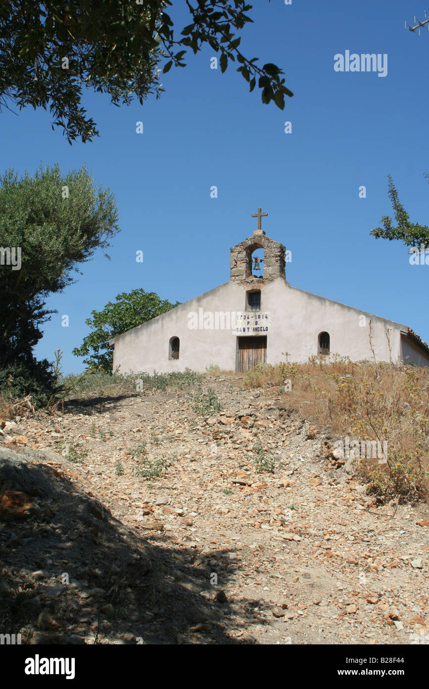 Sant Angelo church in Sant Angelo, near Fluminimaggiore, south west Sardinia, Italy Stock Photo