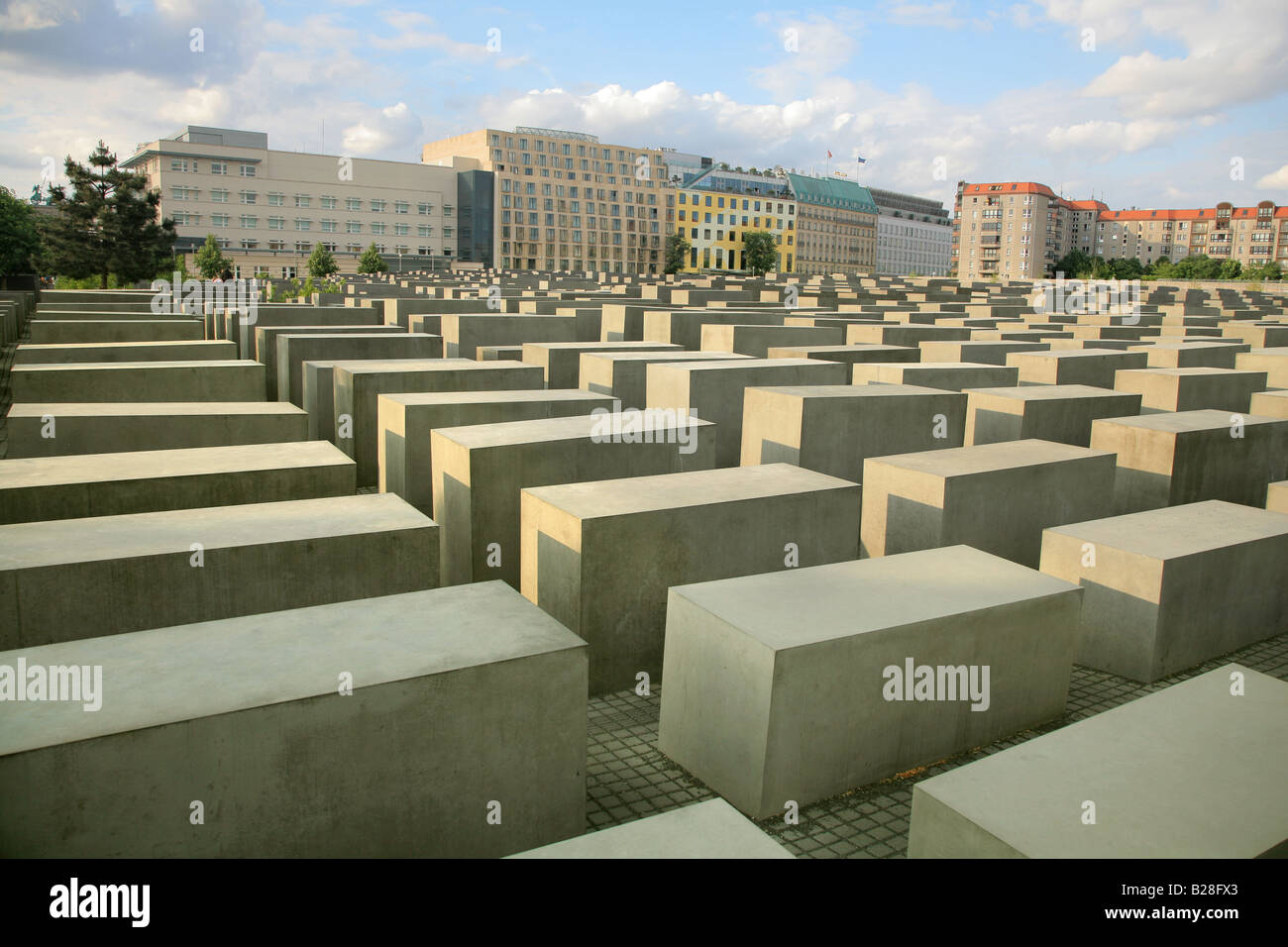 The memorial to the murdered jews of Europe Holocaust Memorial Berlin Germany Designed by Peter Eisenmann Stock Photo