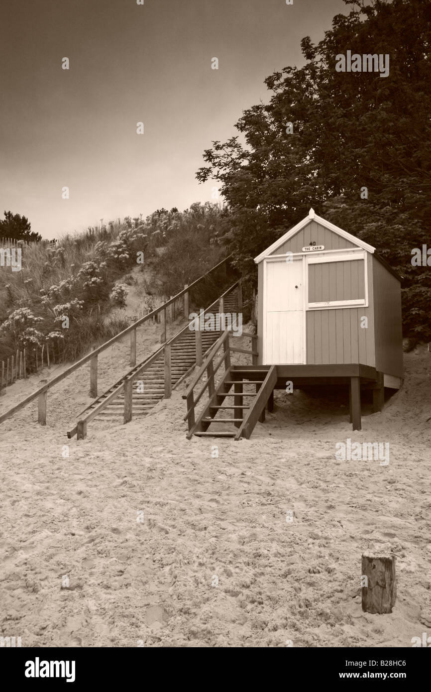 A nostalgic beach hut, Wells next the Sea, Norfolk. Stock Photo