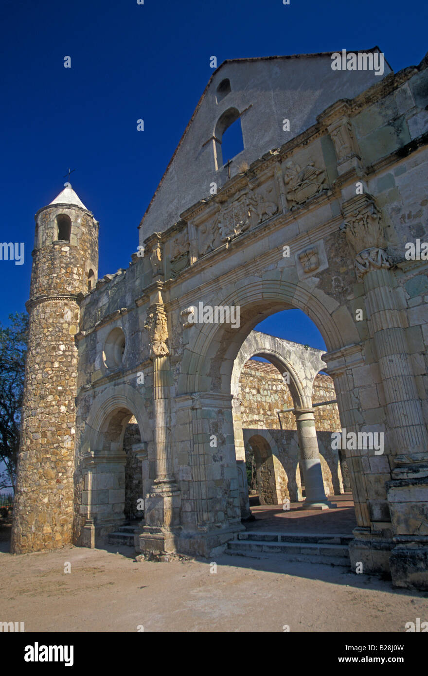 roofless basilica, basilica, Dominican monastery, Dominican convent, Dominican order, Cuilapam de Guerrero, Oaxaca State, Mexico Stock Photo