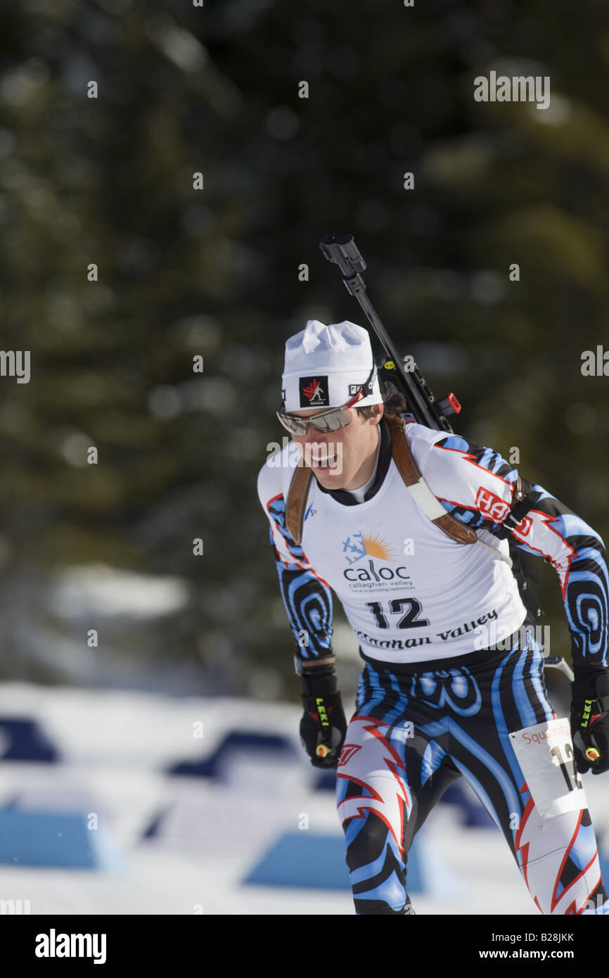 Cross Coutry Ski Racers British Columbia Canada Stock Photo