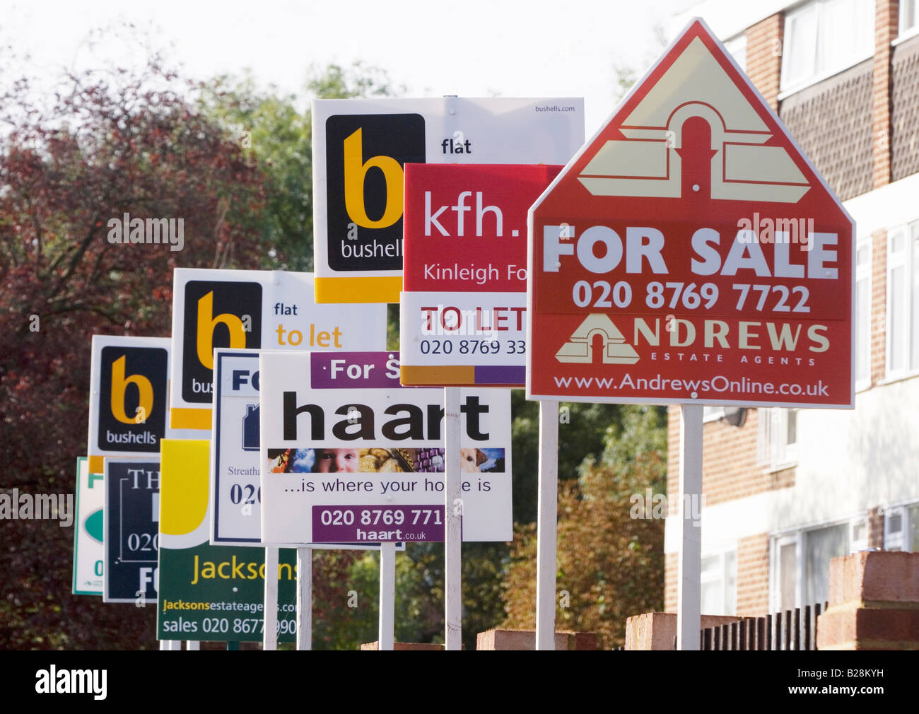 estate agent for sale boards london, UK Stock Photo Alamy