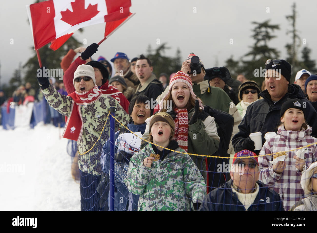 People celebrating callahan valley British Columbia Canada Stock Photo