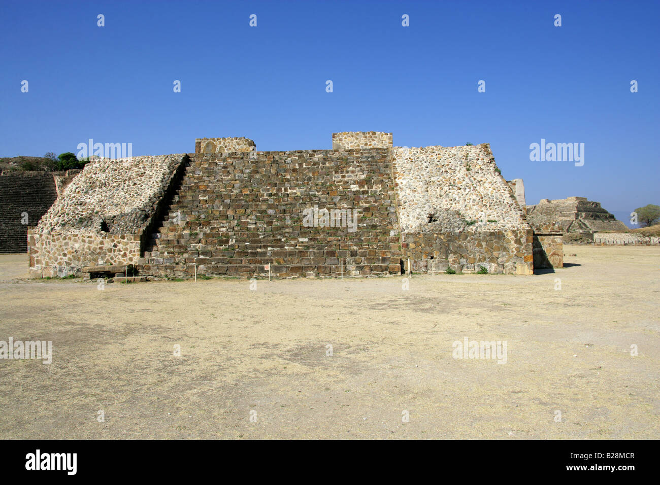 Building J The Observatory, Monte Alban, Oaxaca, Mexico Stock Photo