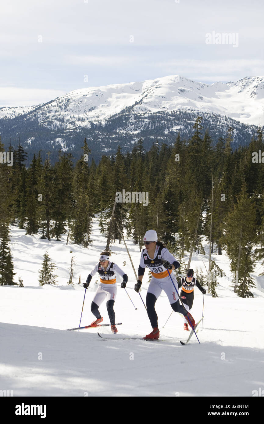 cross country skiing callahan valley Stock Photo