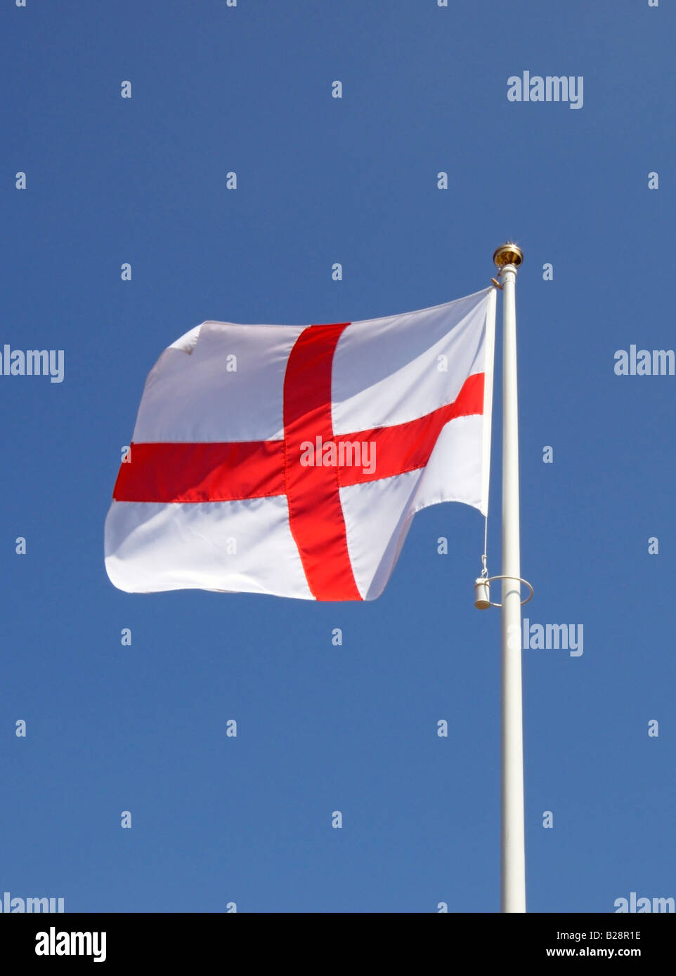 The red cross stands in the middle of a white background in the England  flag. Free to download and print