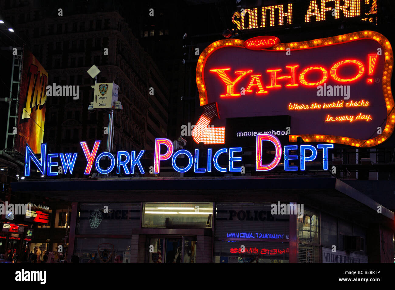 New York Police Department in Times Square - New York City, USA Stock ...