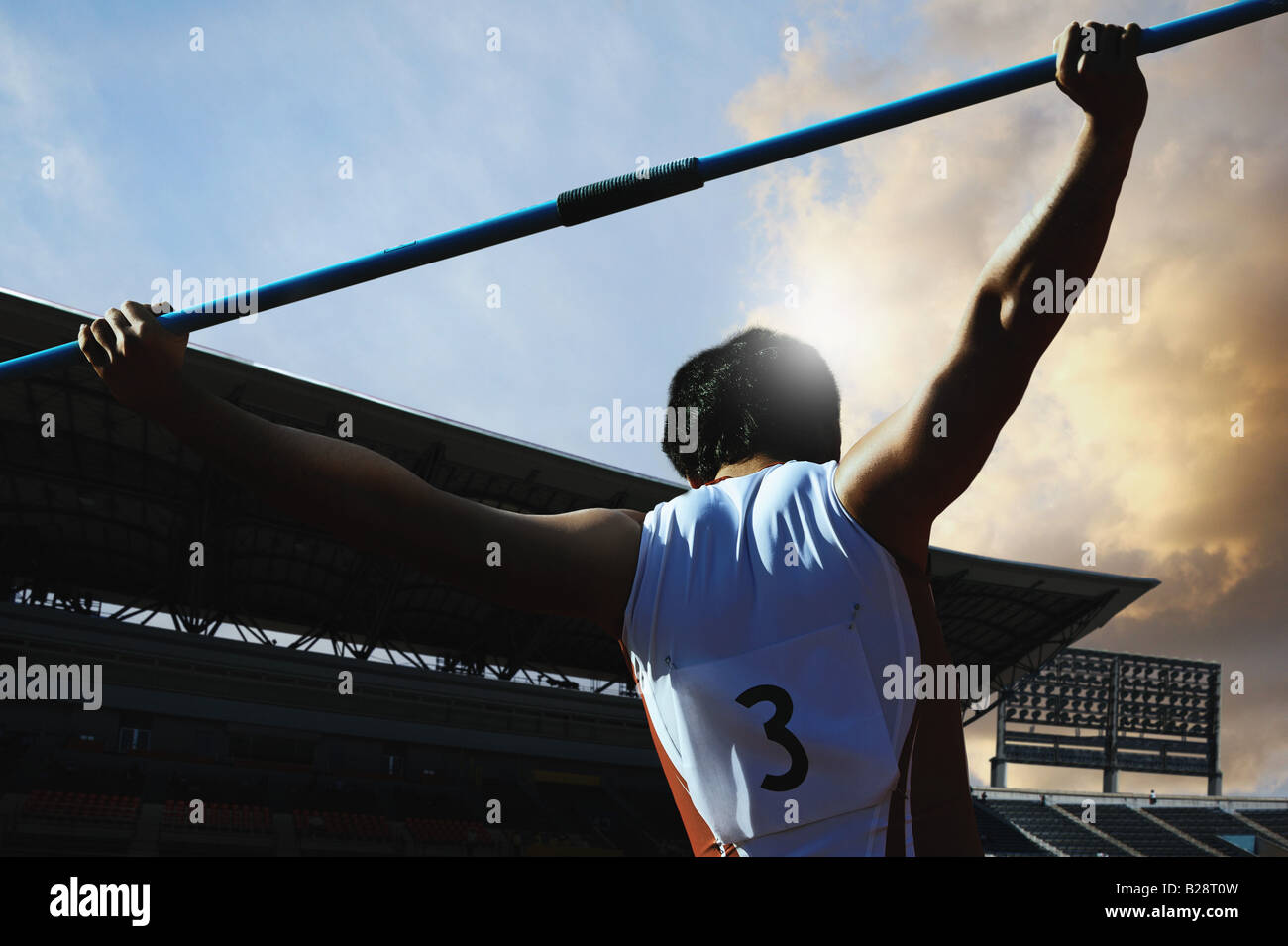 Thrower Preparing to Throw Javelin Stock Photo - Alamy