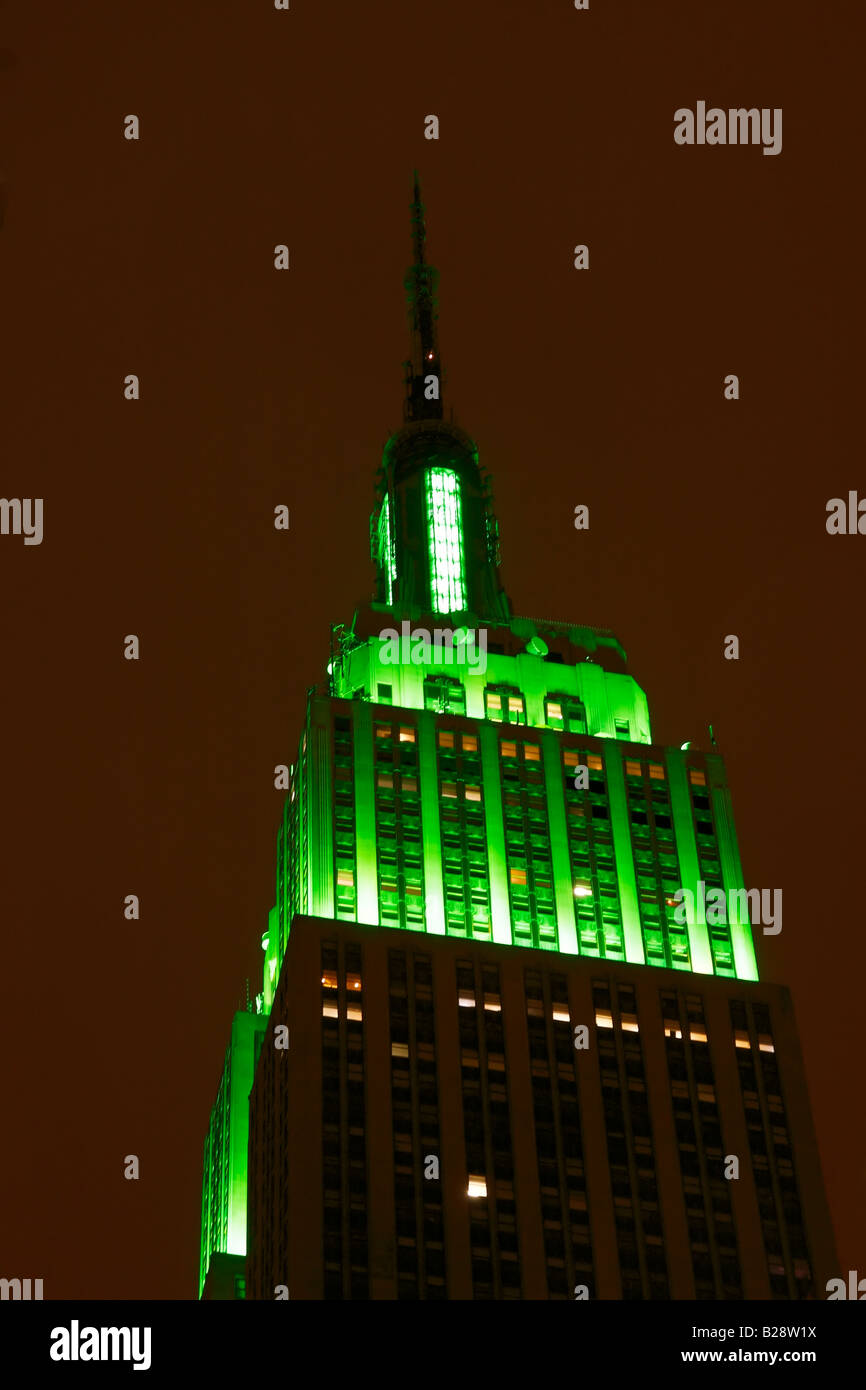 The Empire State Building at night New York City, USA Stock Photo Alamy