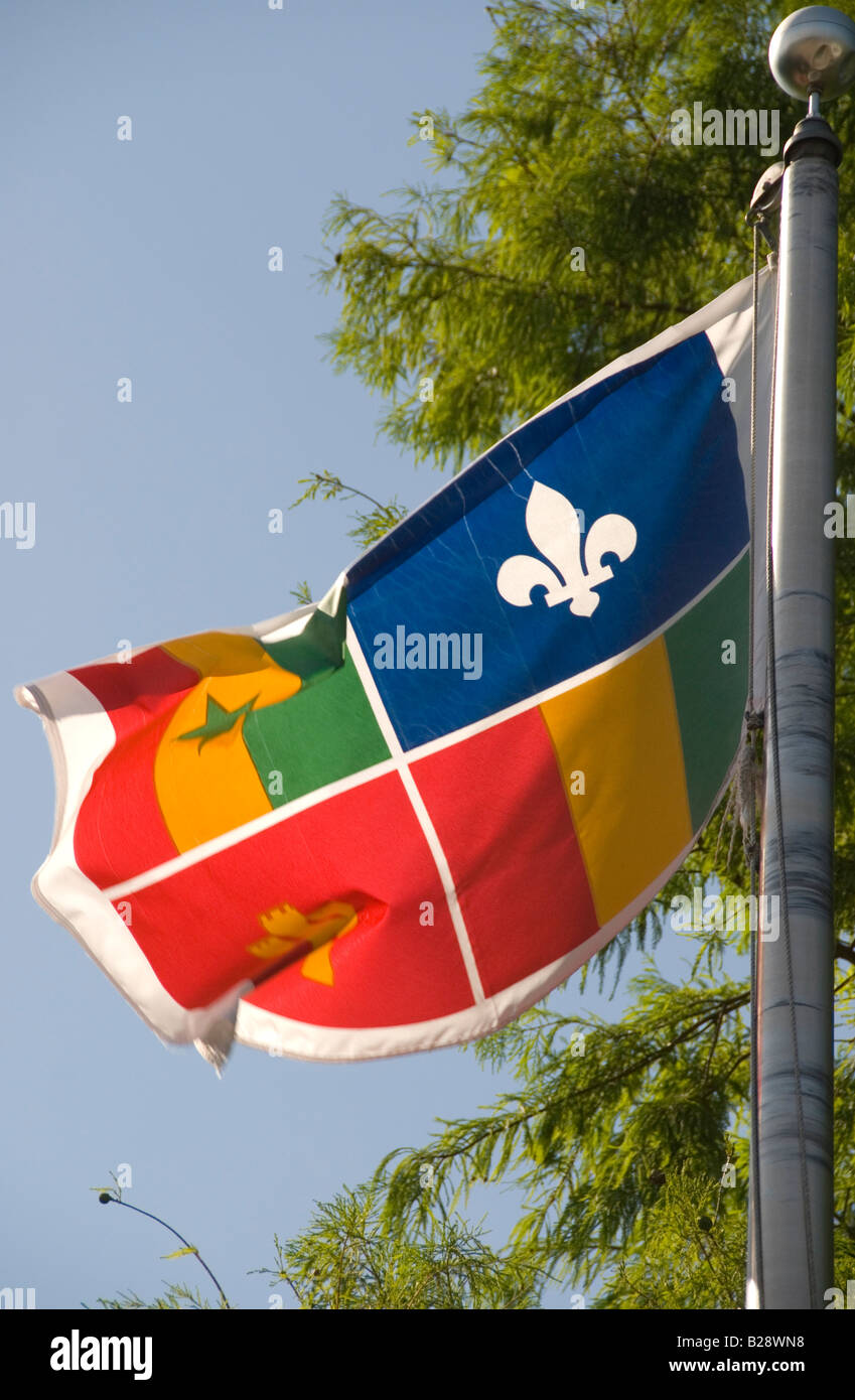 Acadian flag, Lafayette, Louisiana Stock Photo