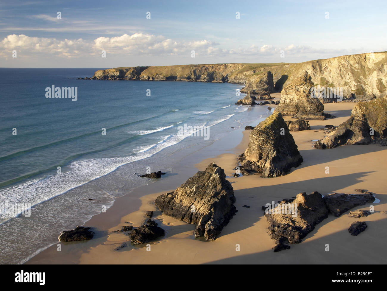 Bedruthan Steps Cornwall UK Date 22 04 2008 Ref ZB764 112612 0012 COMPULSORY CREDIT World Pictures Photoshot Stock Photo