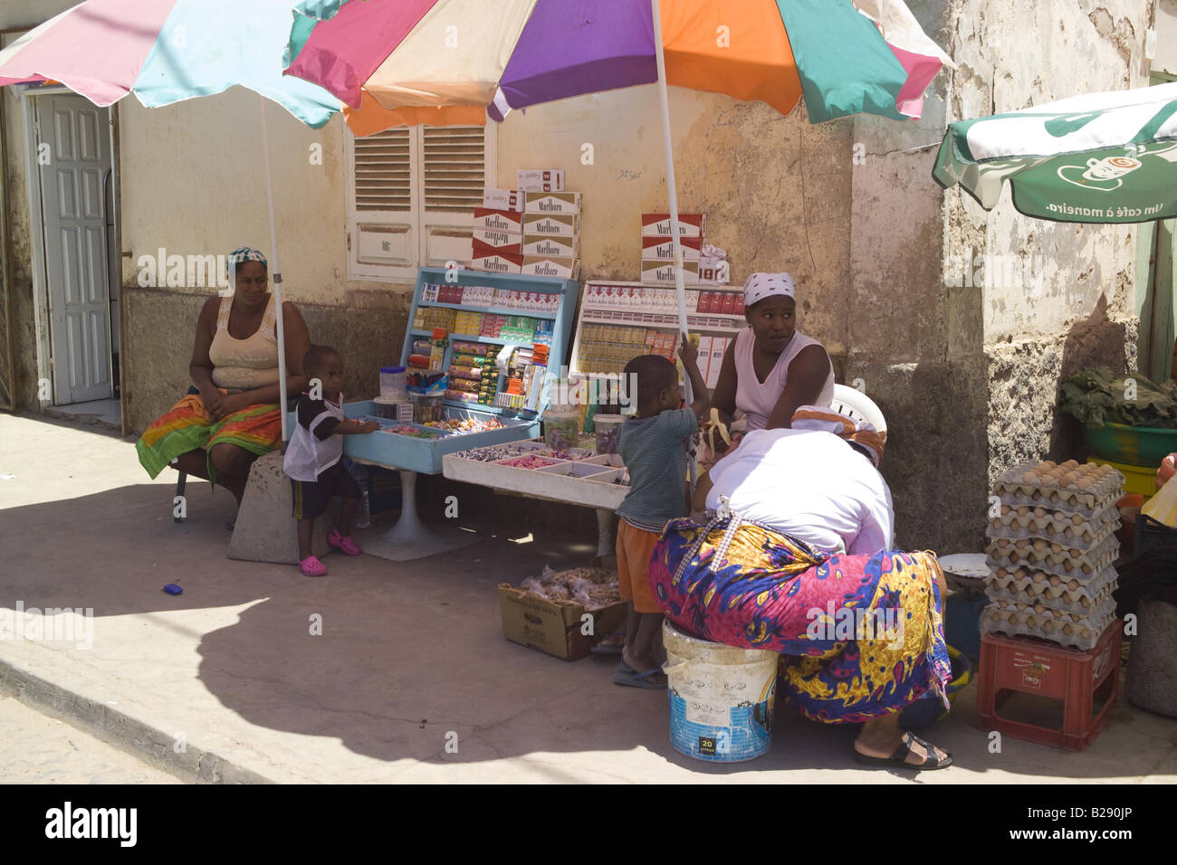 Street market Santa Maria of Sal Cape Verde Islands Stock Photo - Alamy