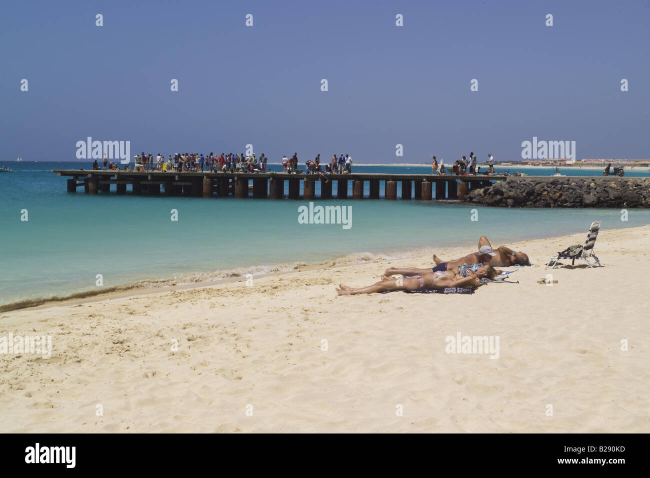 beach Santa Maria Island of Sal Cape Verde Islands Stock Photo