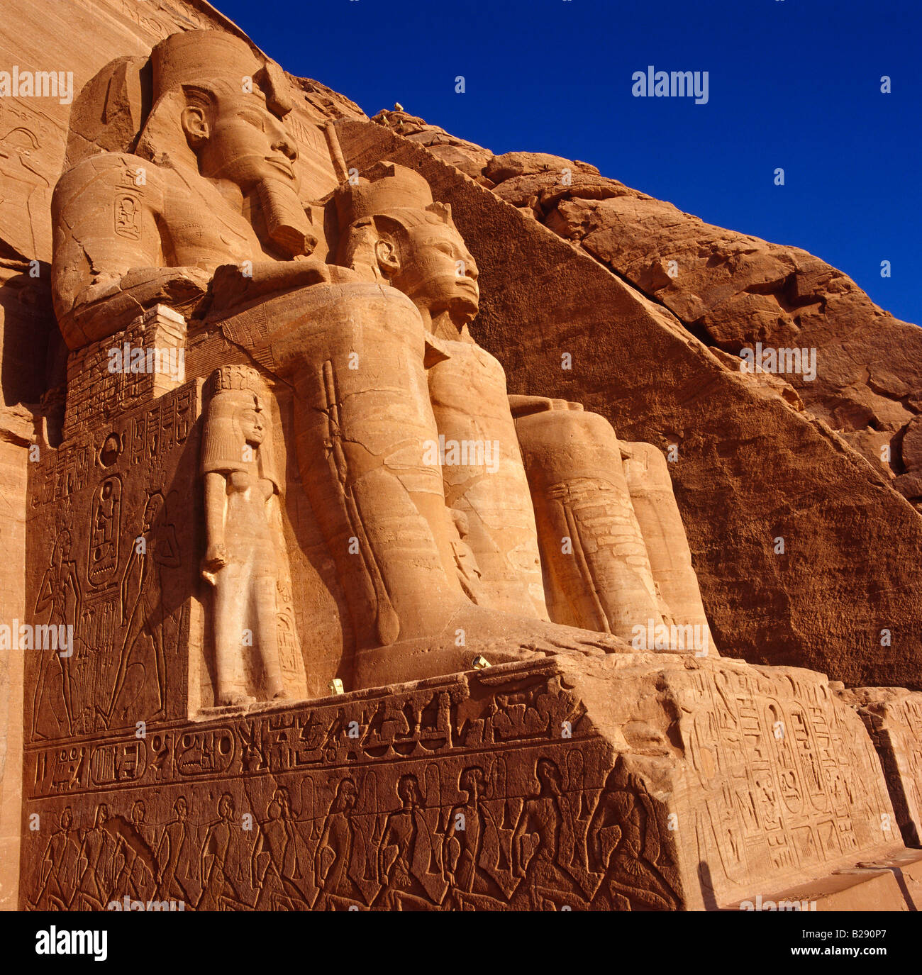 Ramses II colossus at Abu Simbel Nubia Egypt Stock Photo