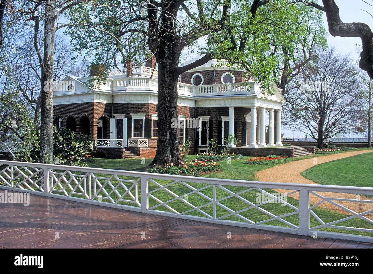 Monticello Thomas Jefferson home in Charlottesville Virginia. Photograph Stock Photo