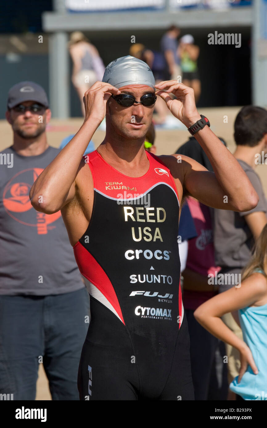 Matt Reed preparing for the swim Stock Photo Alamy
