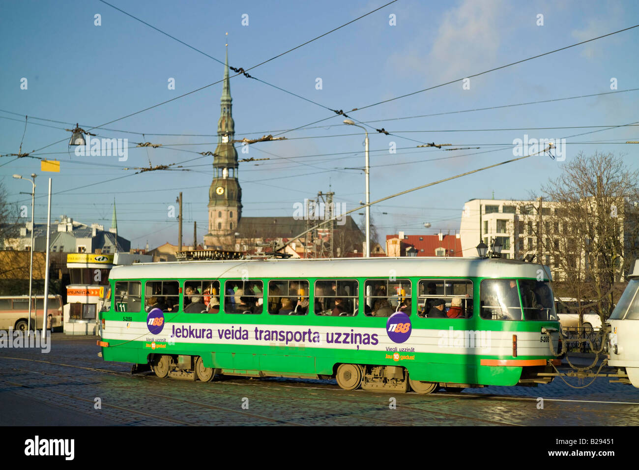 First Tram In Riga tram Riga Latvia Date 11 02 2008 Ref ZB693 110474 0039 COMPULSORY ...