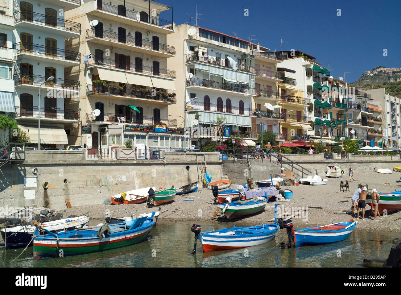 Harbour Giardini Naxos near Taormina Sicily Stock Photo