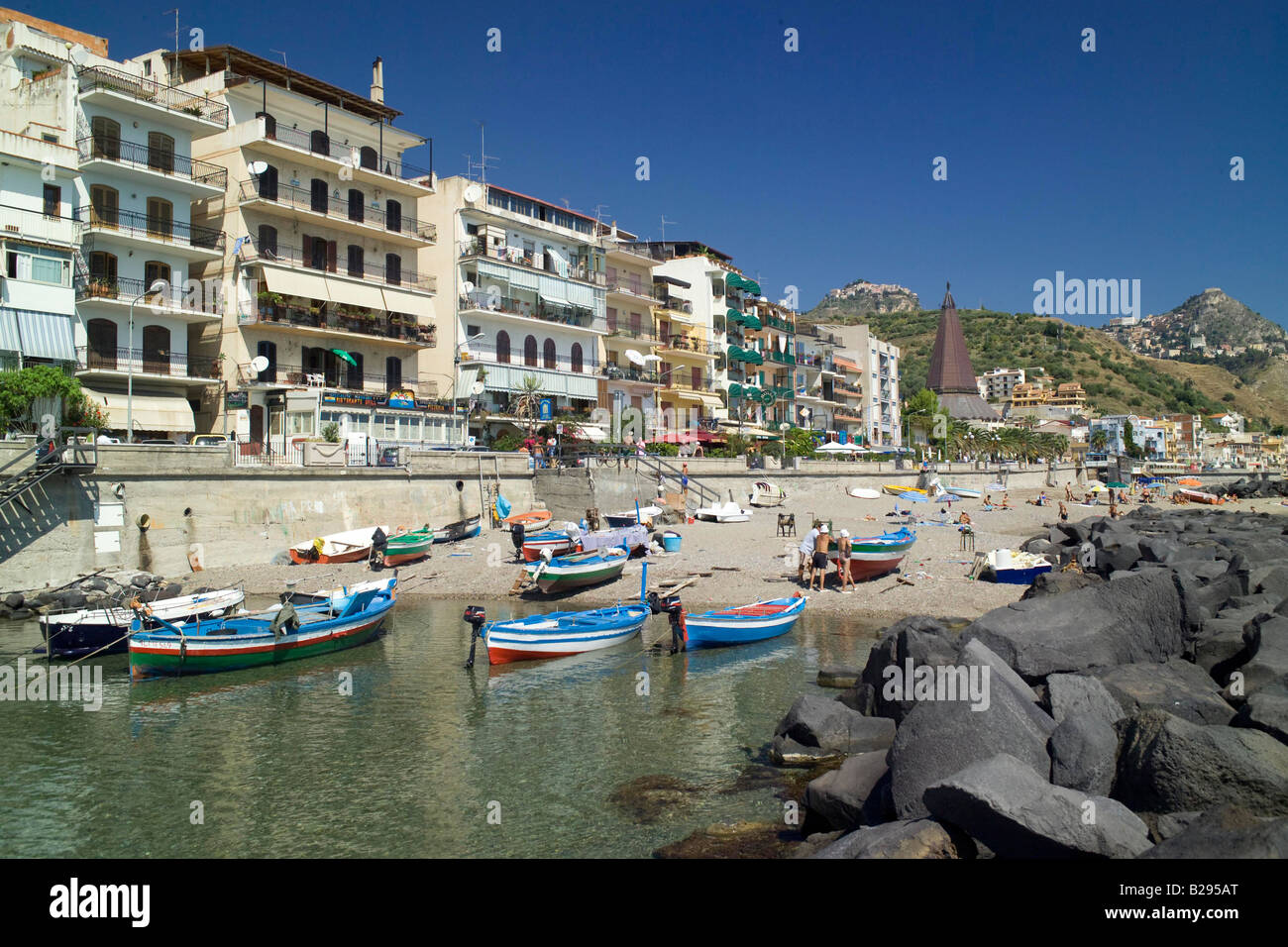 Harbour Giardini Naxos near Taormina Sicily Stock Photo - Alamy