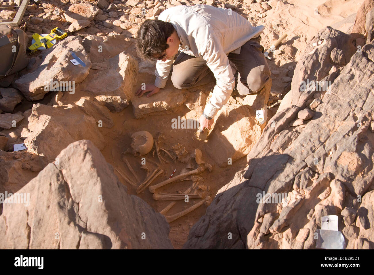 Libya Germa Archaeology Garamantian burial tomb Stock Photo