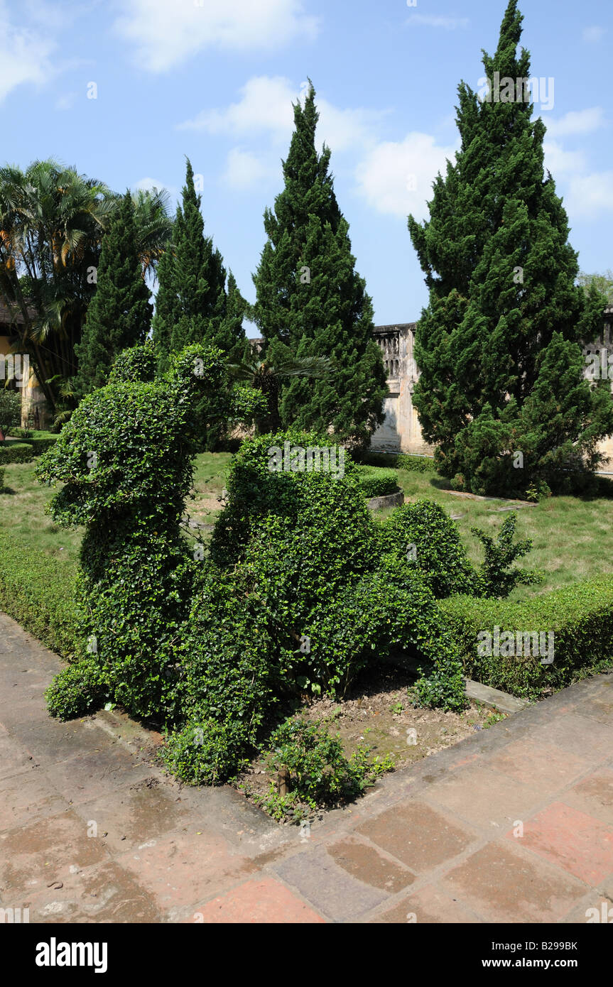 Dragon shaped topiary at The Old Citadel Hue Vietnam Stock Photo