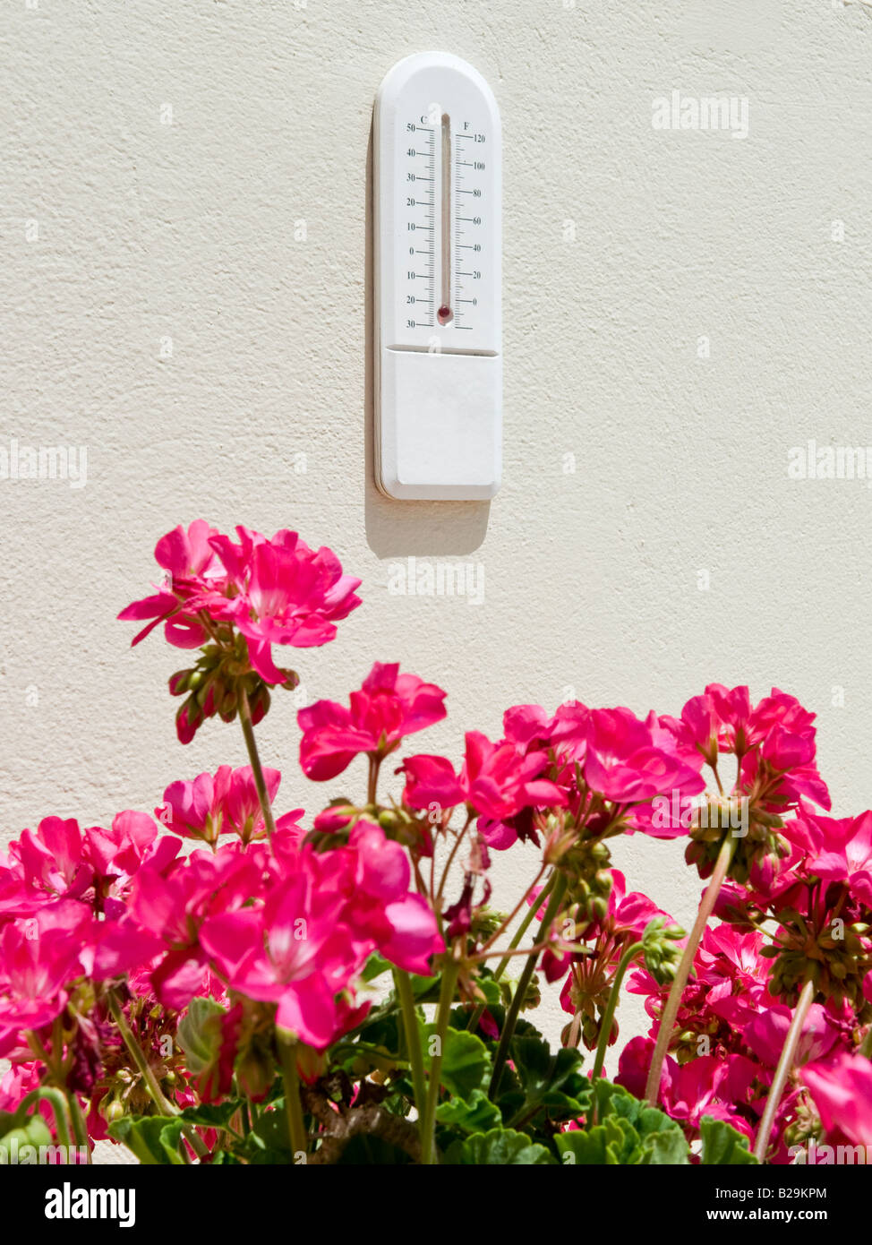 Outdoor wall mounted thermometer Stock Photo Alamy