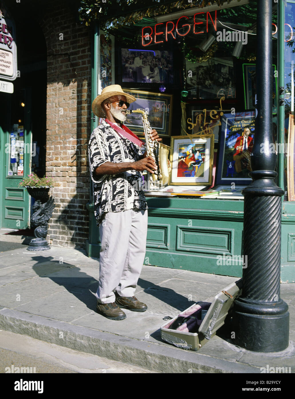 Jazz Player New Orleans Louisiana USA Stock Photo Alamy
