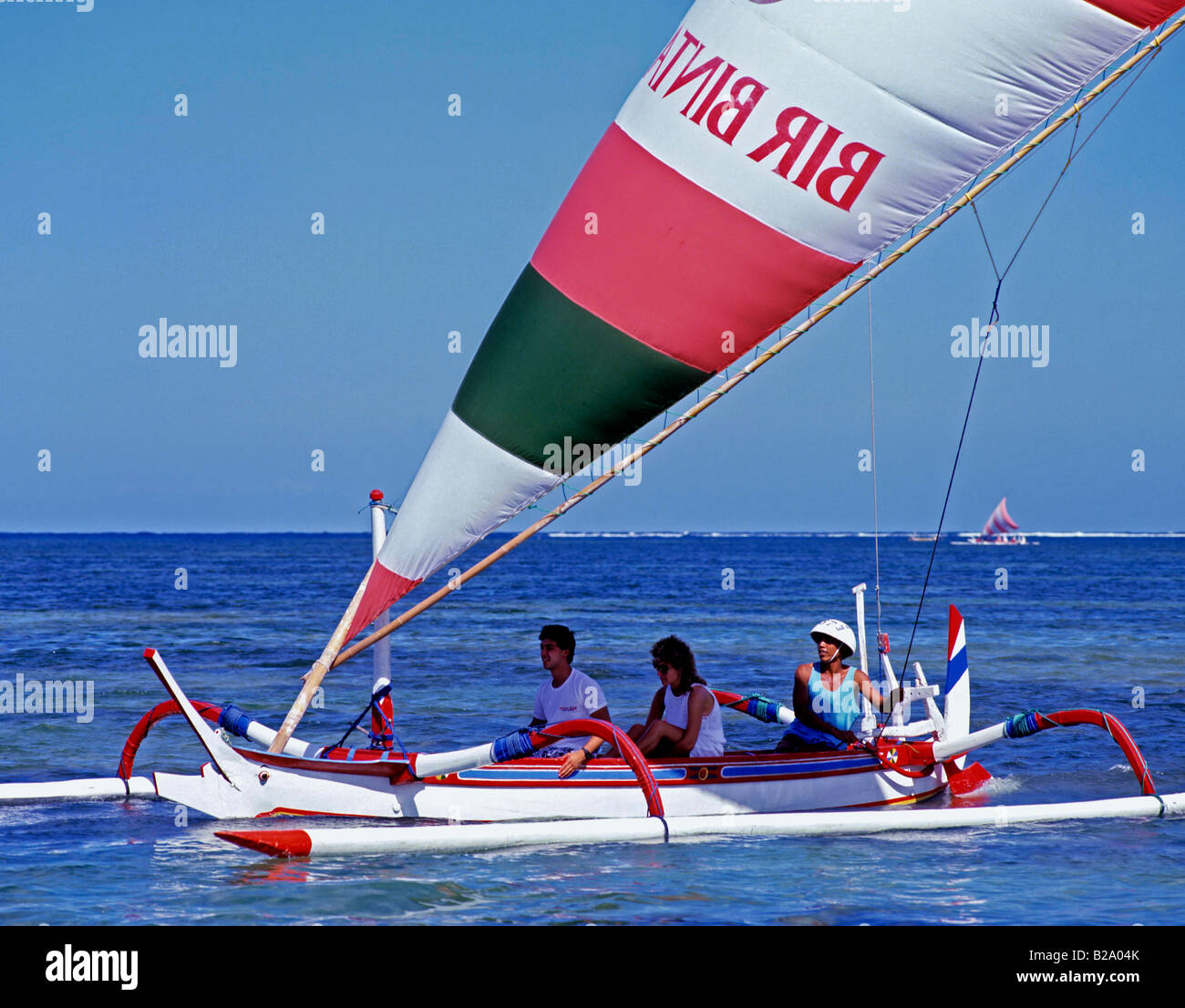 Outrigger boat Bali Indonesia Date 28 03 2008 Ref WP B548 111653 0052 COMPULSORY CREDIT World Pictures Photoshot Stock Photo