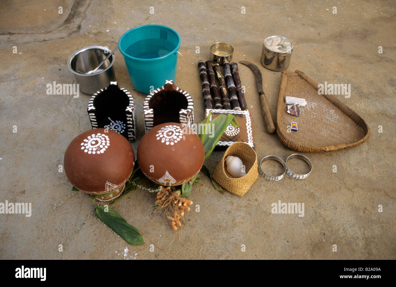 South India Tamil Nadu Pongal Festival Boiling Rice Ceremonial Bowls Pongal festival Stock Photo
