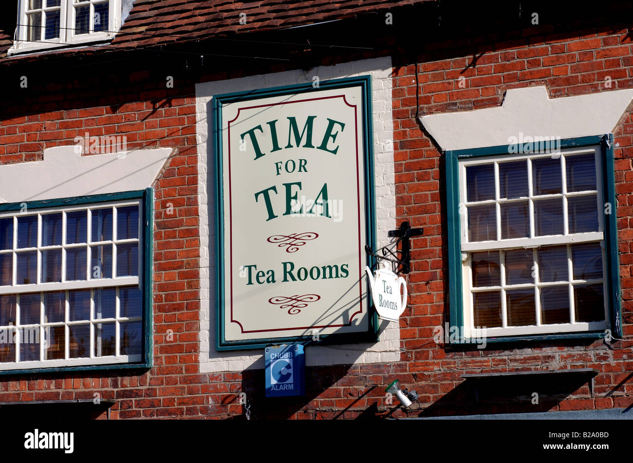 Time for Tea tea rooms sign Castle Hill Kenilworth Warwickshire England UK Stock Photo