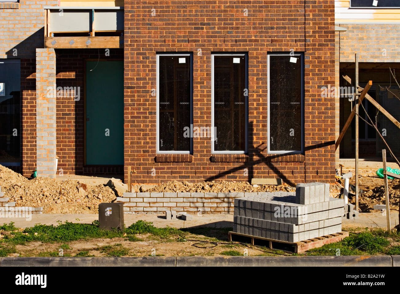 Building Industry / Domestic Homes. A  House is under construction. Stock Photo