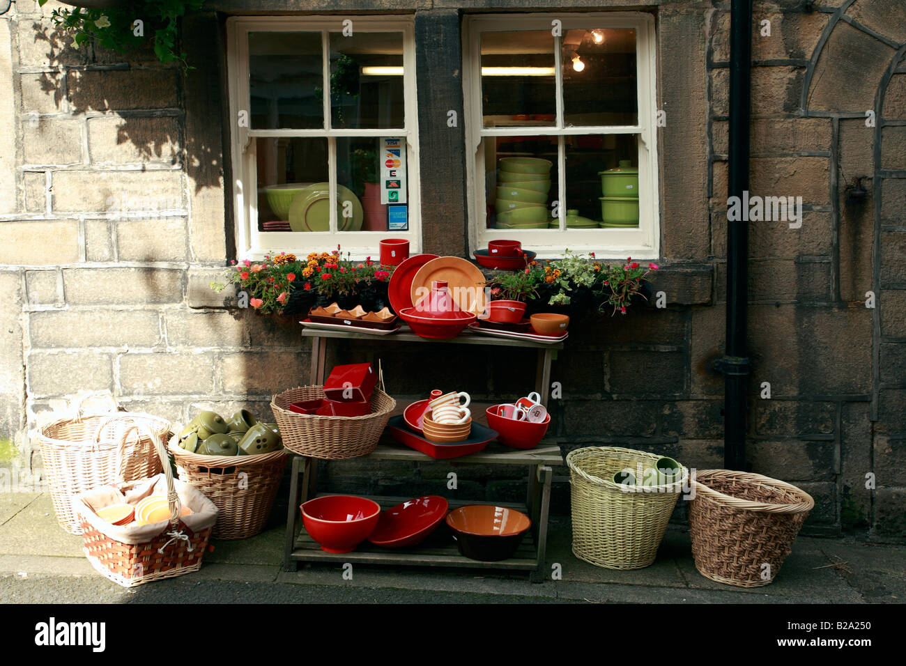 Pottery shop, Hebden Bridge, West Yorkshire, England, UK Stock Photo