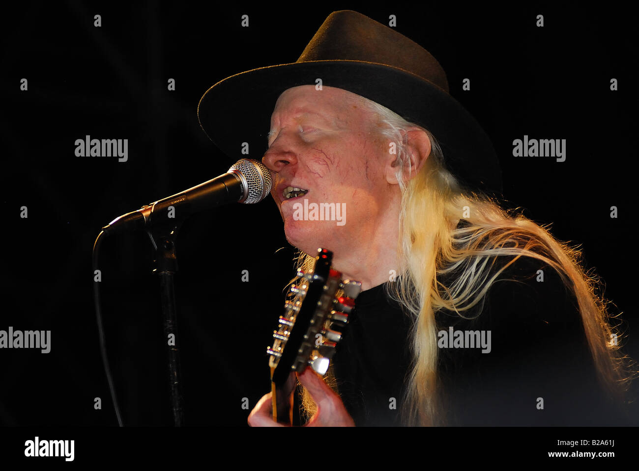 Johnny winter,the legend of the Texas blues Stock Photo