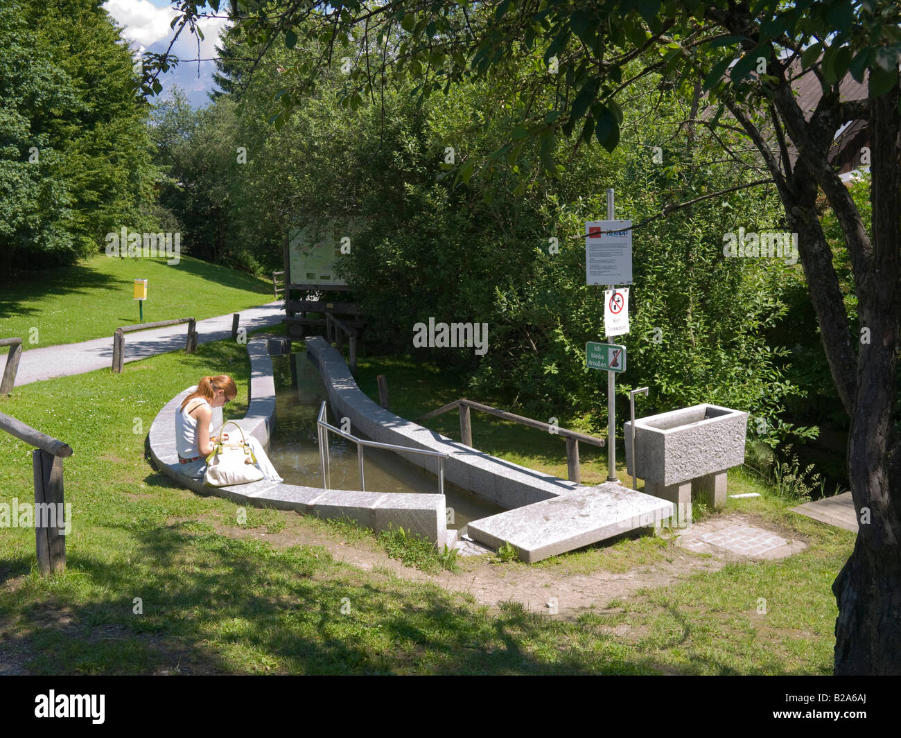 A public bath for hydrotherapy invented by Sebastian Kneipp a trough to