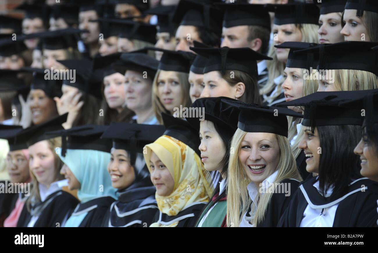 BRITISH STUDENTS CELEBRATING THEIR SUCCESSFUL GRADUATION DAY AT A