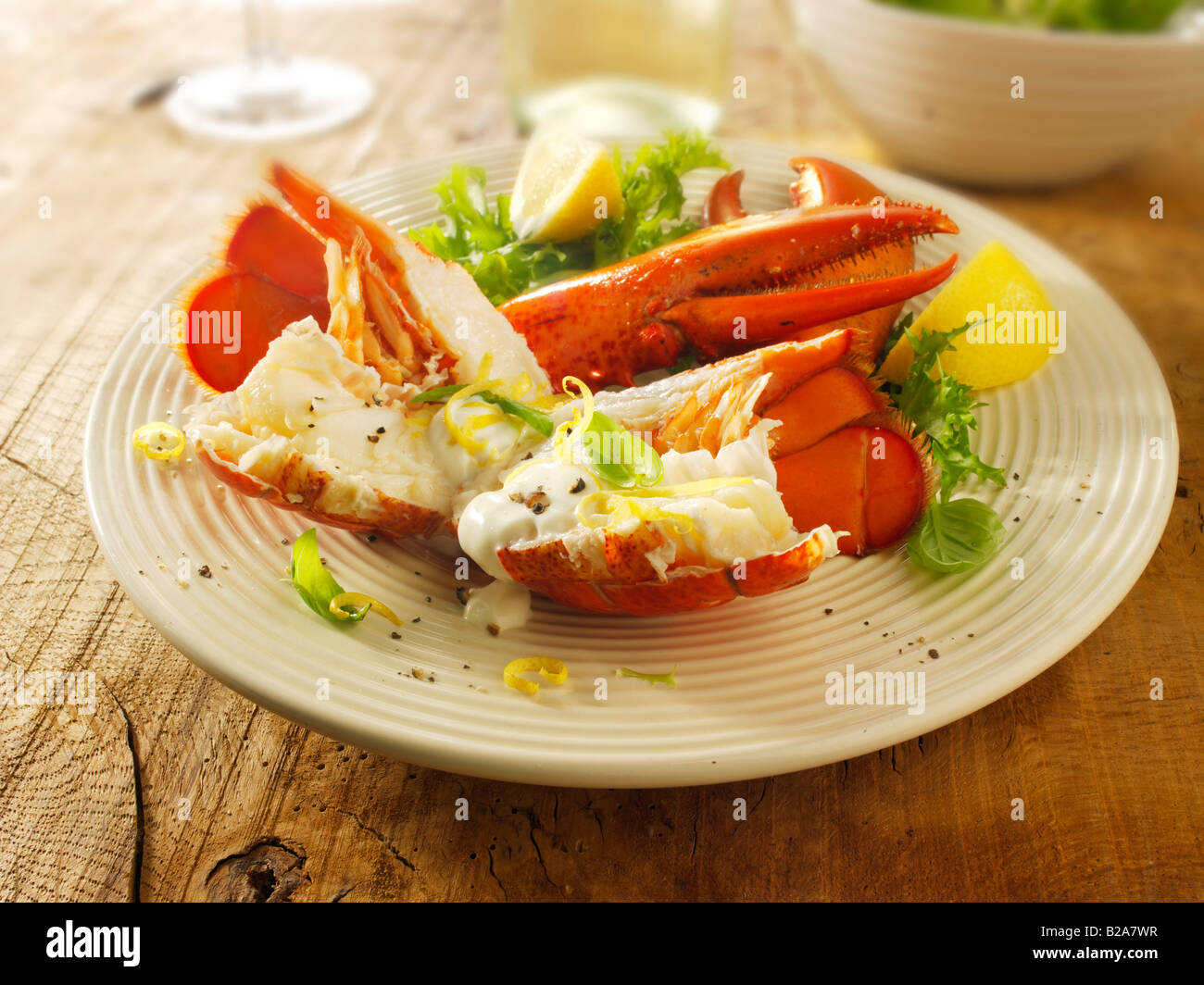 Dressed Fresh prepared Lobster Stock Photo