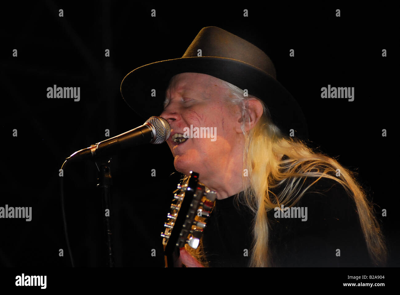 Johnny winter,the legend of the Texas blues Stock Photo