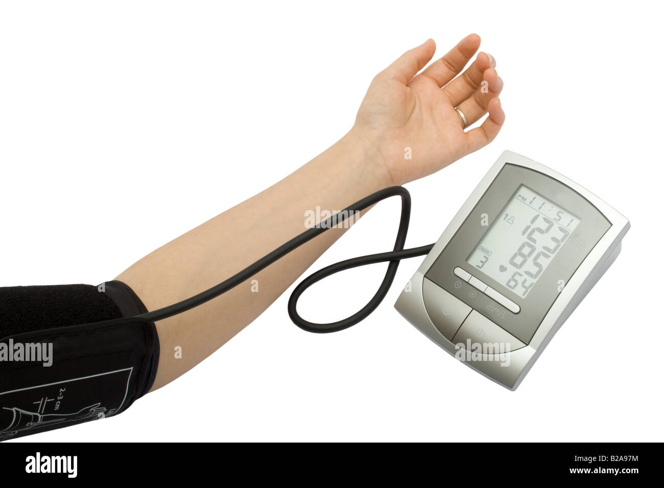 https://c8.alamy.com/comp/B2A97M/checking-the-blood-pressure-with-an-electronic-sphygmomanometer-blood-B2A97M.jpg
