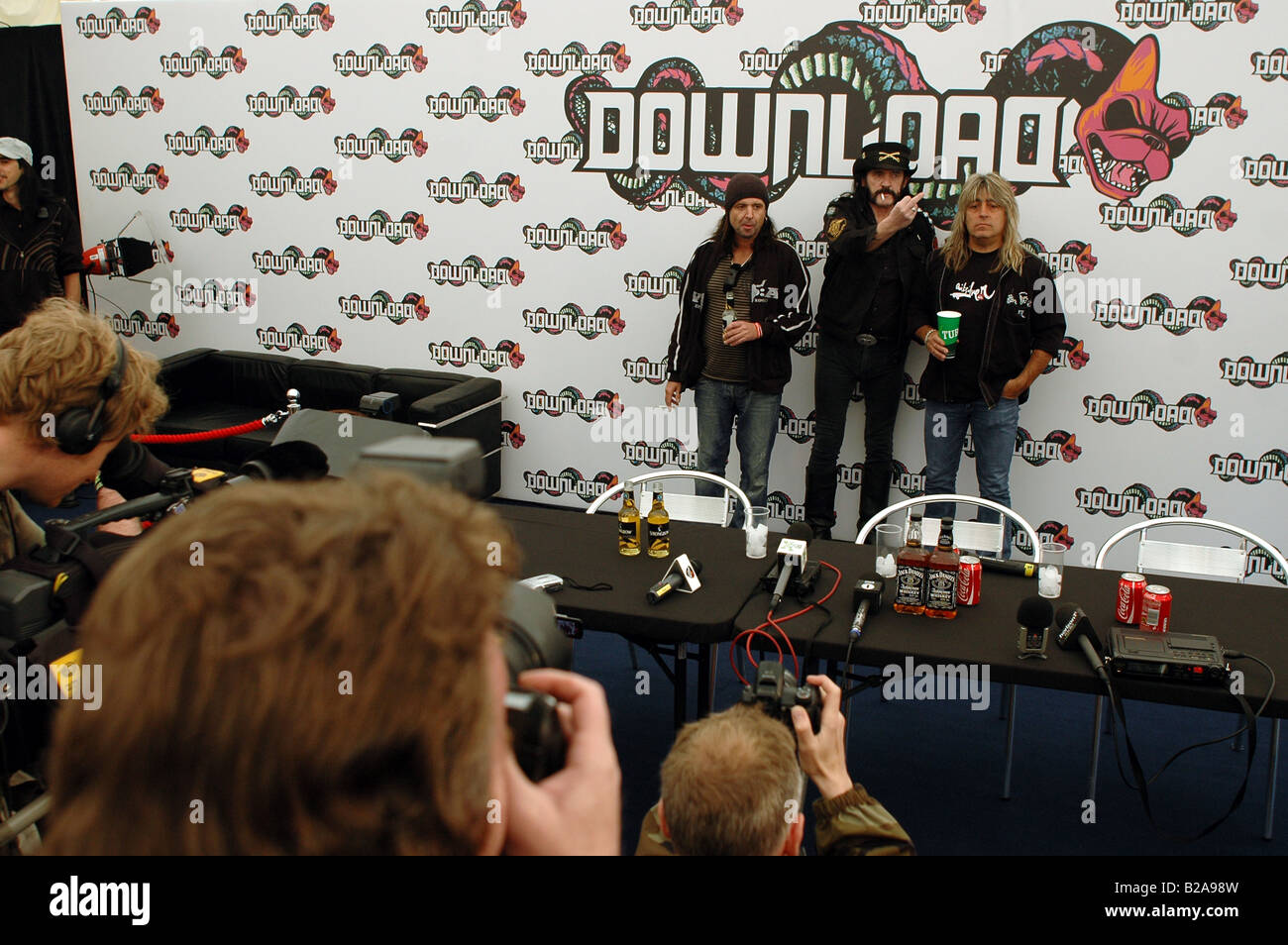 Lemme of Motorhead swears at the press at Download Festival 2008 Stock Photo