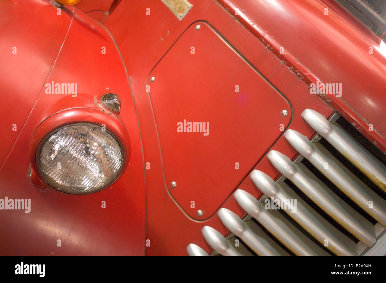 A Classic Red Diamond T REO Truck Stock Photo