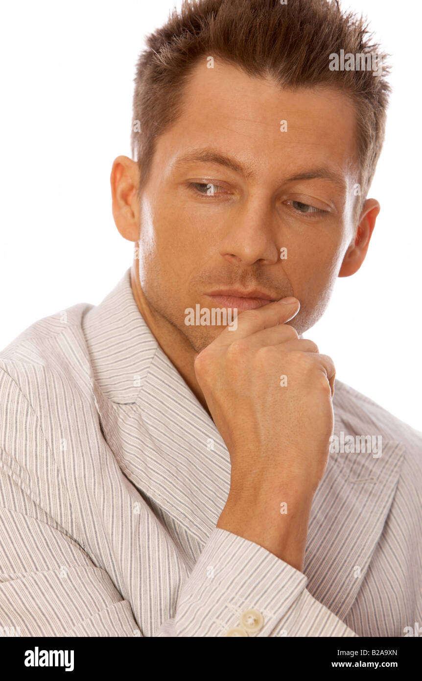Portrait of handsome businessman isolated on white Stock Photo - Alamy