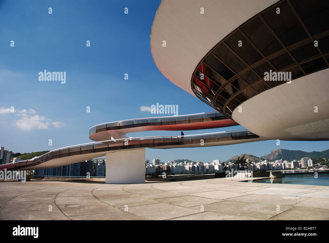 MAC museum of contemporary art Niteroi Oscar Niemeyer Brazilian architecture Stock Photo