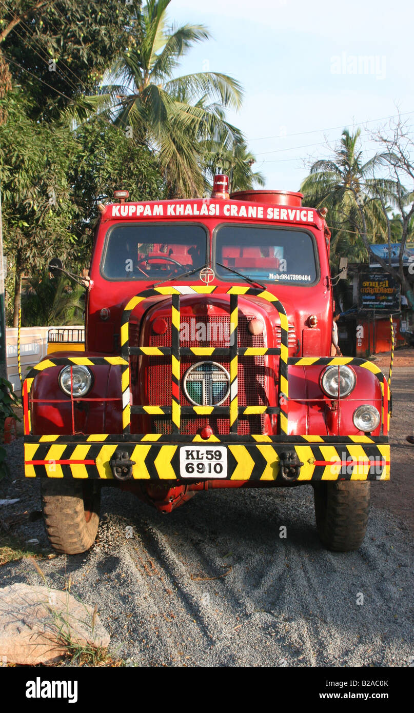 Tata recovery truck on the roadside in Kerala India Stock Photo